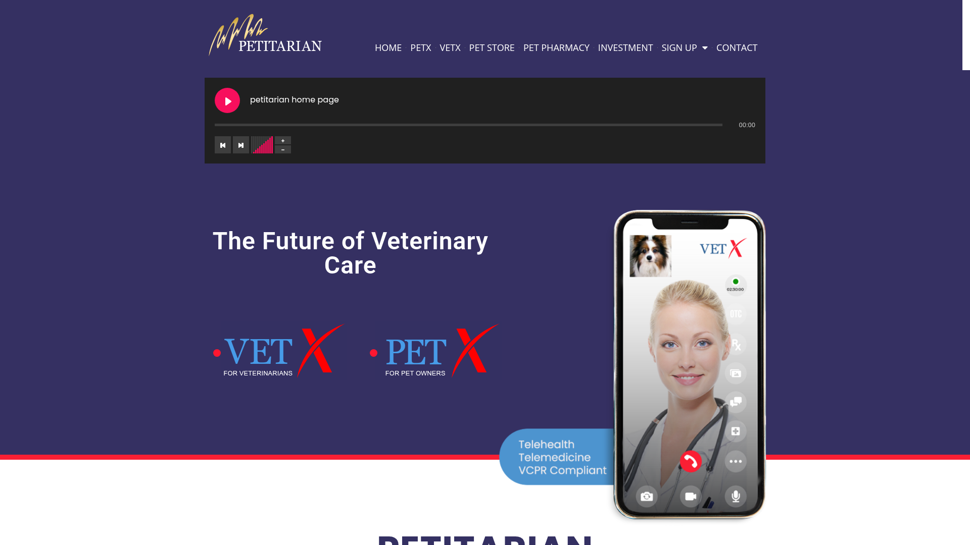 Petitarian — petitarian.com — Live Vet Telehealth project by TheDigitalMarketerz